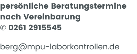 MPU Laborkontrollen Koblenz